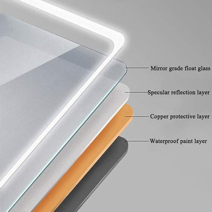 Wall Mirror Waterproof LED Bathroom Mirror Shaing Mirror anity Mirror with White Light Touch Control Demister Pad (Horizontal 600 * 800mm) (Horizontal 600 * 800mm)