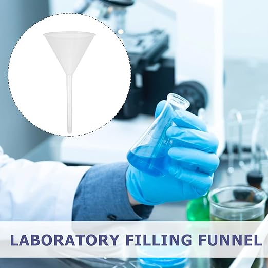 Veemoon 10pcs 90mm Plastic Triangle Funnels Pp Laboratory Filling Funnels Scientific Filter for Lab and Industrial Liquid Transfer