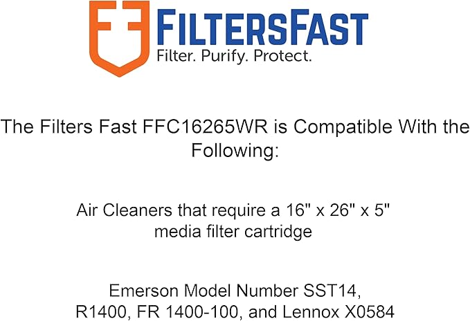 Filters Fast Compatible Replacement for White Rodgers 16x26x5 Air Filter MERV 8 F825-0548 Pleated AC Furnace Air Conditioner Filters Actual Size: 16.12 x 25.75 x 4.87, 2-Pack
