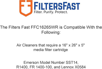 Filters Fast Compatible Replacement for White Rodgers 16x26x5 Air Filter MERV 8 F825-0548 Pleated AC Furnace Air Conditioner Filters Actual Size: 16.12 x 25.75 x 4.87, 2-Pack