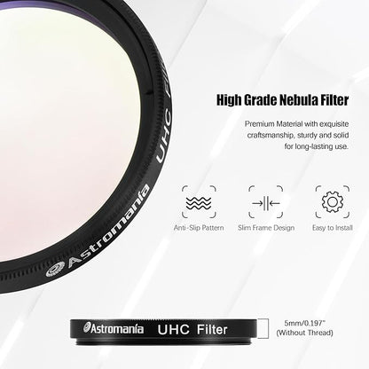 Astromania 2" UHC (Ultra High Contrast) Filter - Superb Views of The Orion, Lagoon, Swan and Other Extended Nebulae