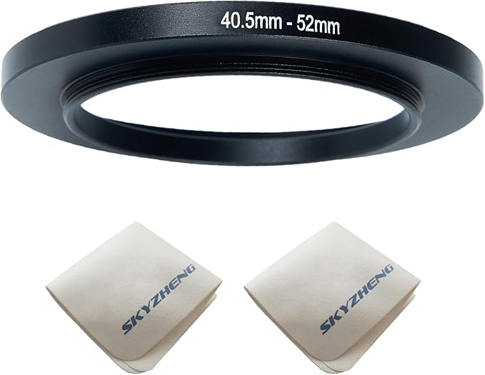 40.5mm Lens to 52mm Camera Lens Adapter 40.5mm to 52mm Step Up Ring Adapter Ring for All Brands of UV ND CPL, with Premium Lens Wiping Cloth 2 Pack (40.5mm-52mm)