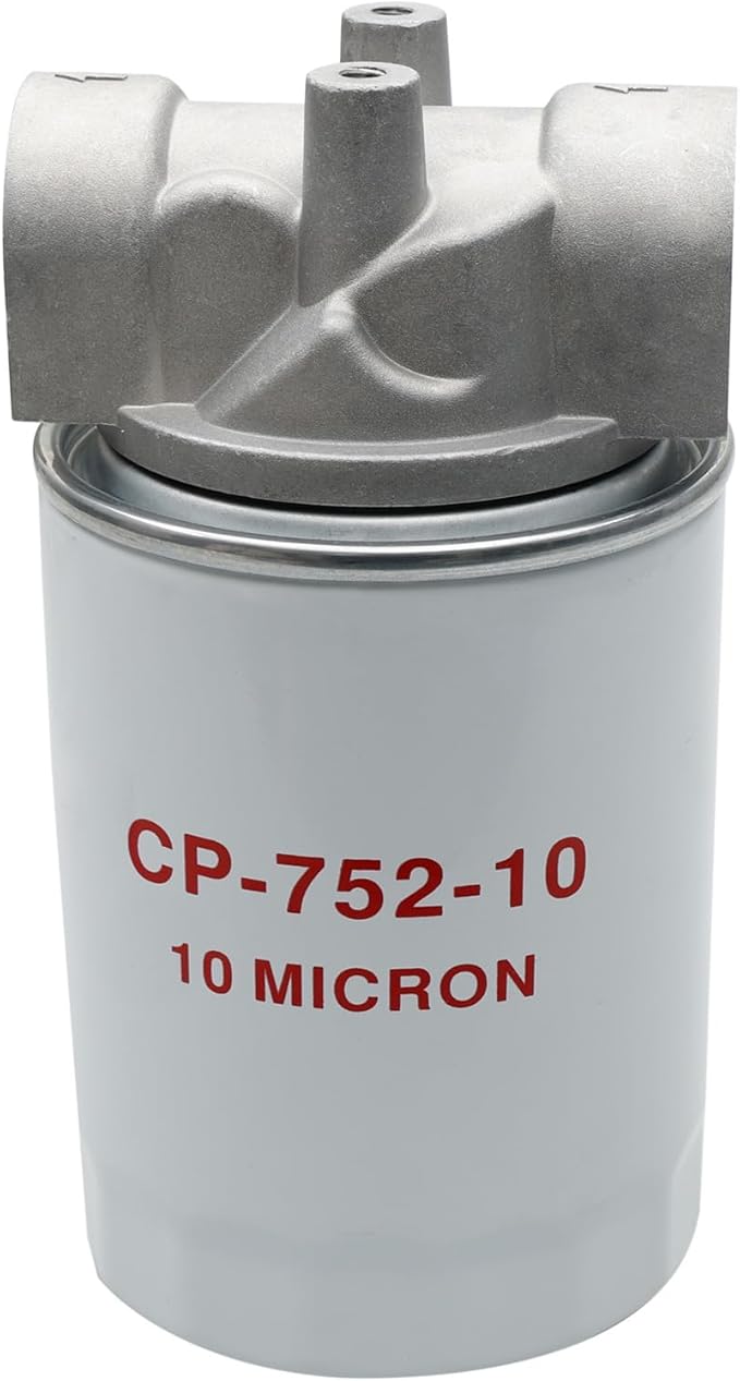 Spin-On Hydraulic Oil Filter Assembly 10 Micron with 3/4" NPT, Hydraulic Return Line Filter Housing for Petroleum-Based Fluids, 20 GPM, 200 PSI, Model 221006 Kit