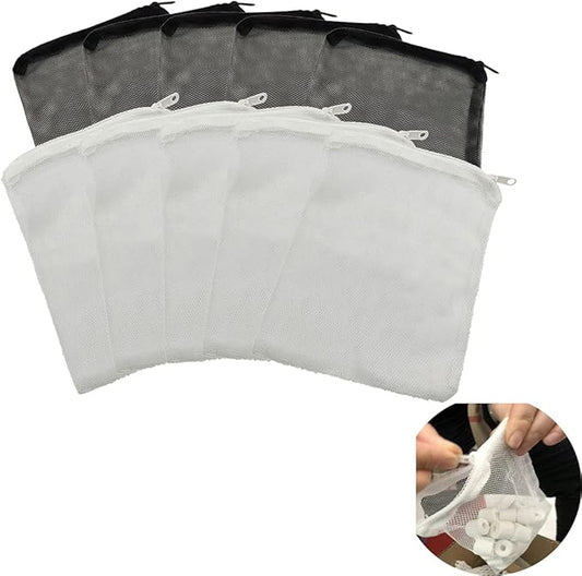 10 Pcs Tanks Filter Media Bags, Aquarium Bag, Fish Tank Mesh with Zipper Reusable Bags.for Activated Carbon, Ceramic Rings, etc