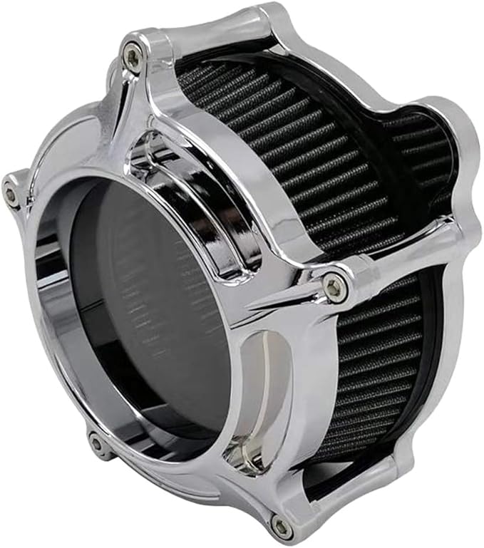 Harley Air Cleaner Chrome See Through Intake Filter Kit Cnc Cut for Motorcycle Dyna 2000 - 2017 Softail 2000 - 2015 Touring 2000 - 2007 Fitment - B (Gray)
