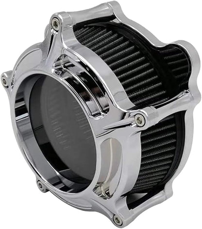 Harley Air Cleaner Chrome See Through Intake Filter Kit Cnc Cut for Motorcycle Dyna 2000 - 2017 Softail 2000 - 2015 Touring 2000 - 2007 Fitment - B (Gray)