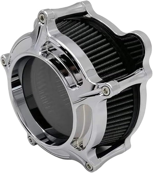 Harley Air Cleaner Chrome See Through Intake Filter Kit Cnc Cut for Motorcycle Dyna 2000 - 2017 Softail 2000 - 2015 Touring 2000 - 2007 Fitment - B (Gray)