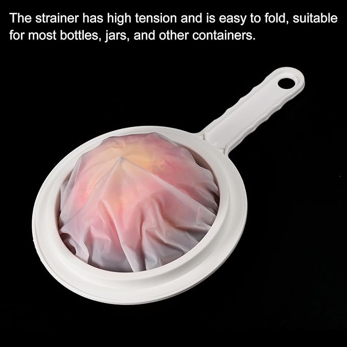 PATIKIL 9"x6" Food Filter Strainer, 400 Mesh Kitchen Mesh Filters Strainers Fine Mesh Sieve with Handle for Filter Juice Coffee Soy Milk, White
