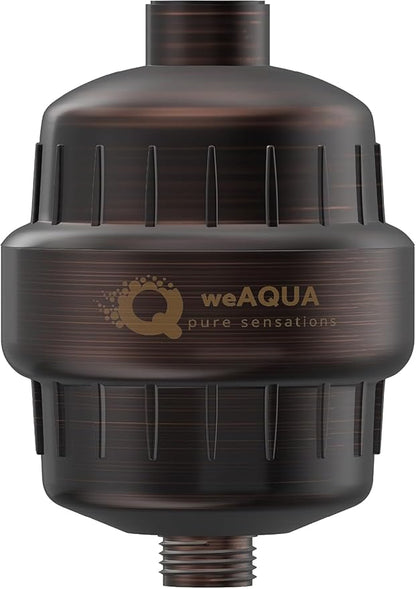 weAQUA Heavy Duty NO BS Shower Filter – 99% Removal for Hard Water, Chlorine, Fluoride, Heavy Metals, Micro-life, Organics and More (Oil Rubbed Bronze)