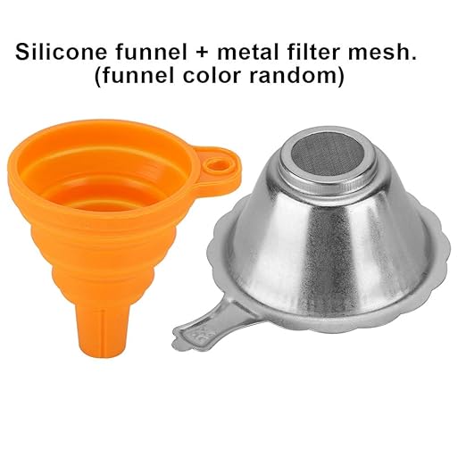 3D Printer Metal Filter Funnel,3D Printer Resin Foldable Silicone Funnel+Metal Filter Mesh,Convenient Folding Design,Easy to Clean, for All 15mm Neck Width Bottles