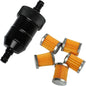 8MM Aluminum Alloy Inline for Fuel Filter with 5 Reusable Elements for Motorcycle and Outdoor Power Equipment
