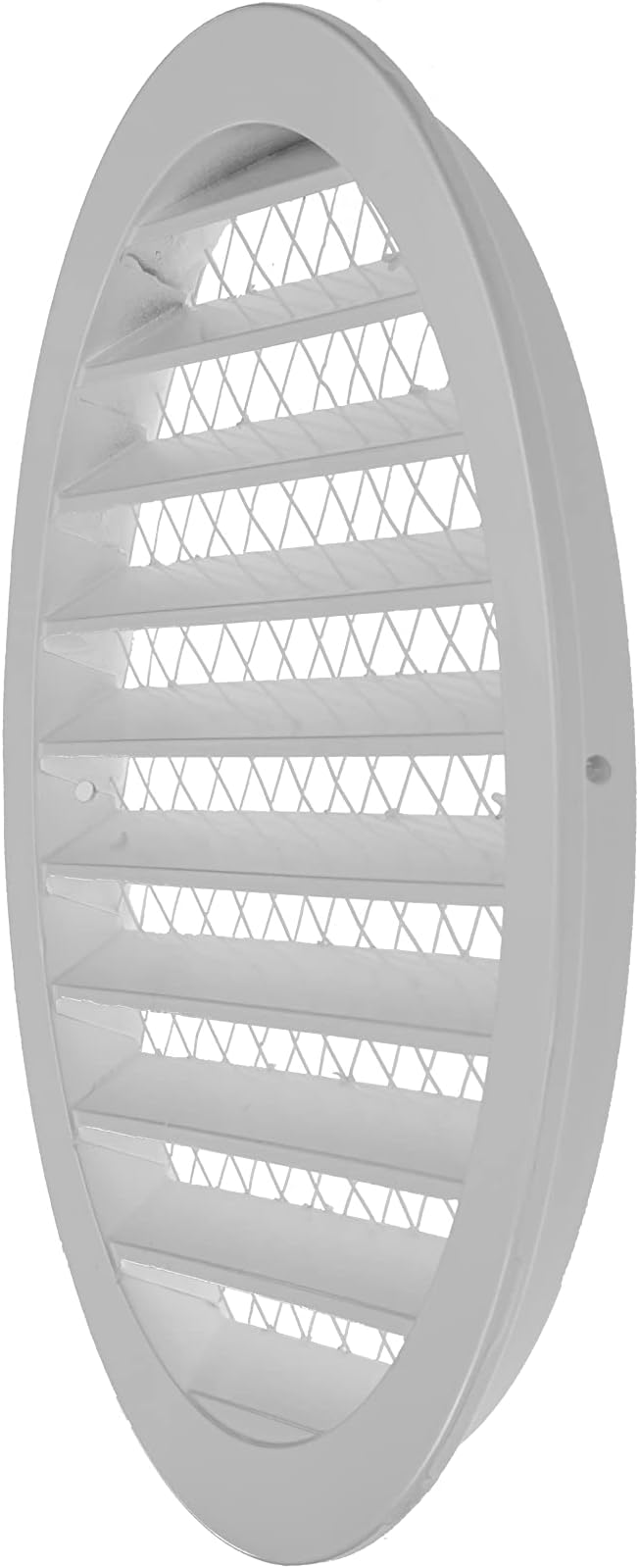 Repa Market 10" Inch Aluminum White Soffit Air Vent Cover - Louvered Round Gable Vent with Mesh Screen - Exhaust/Intake Ventilation Grill for House, Attic, Bathroom - Outdoor Metal Duct Grate