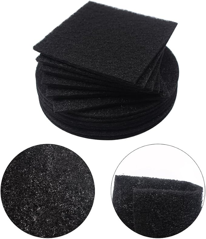 Compost Bin Filters, 12 Pieces Compost Pail Replacement Filters, 6 Round and 6 Square (Black)