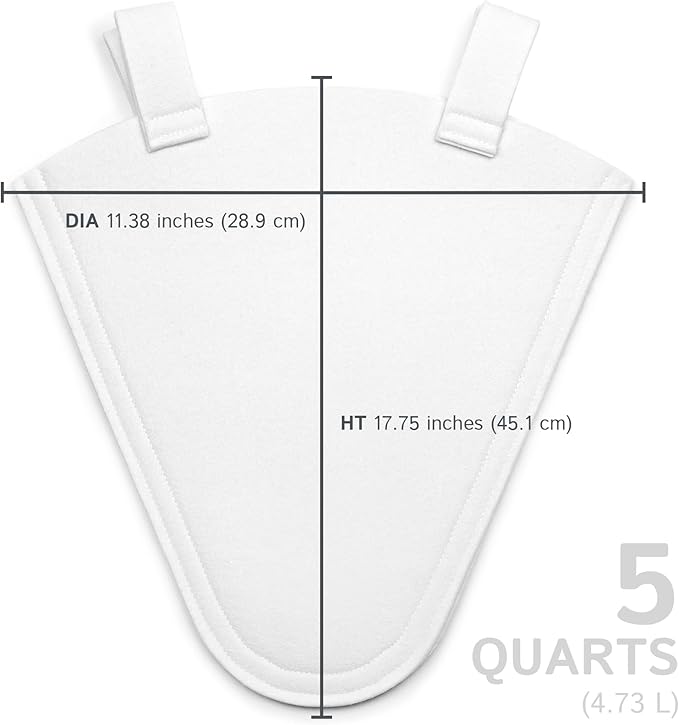 The Felt Store Synthetic Maple Syrup Filter Cone – Reusable Heavy-Duty Polyester Syrup Strainer for Clear Syrup, Easy to Mount or Hang, Food-Grade Material, Spring Maple Sugaring - 5 Quarts