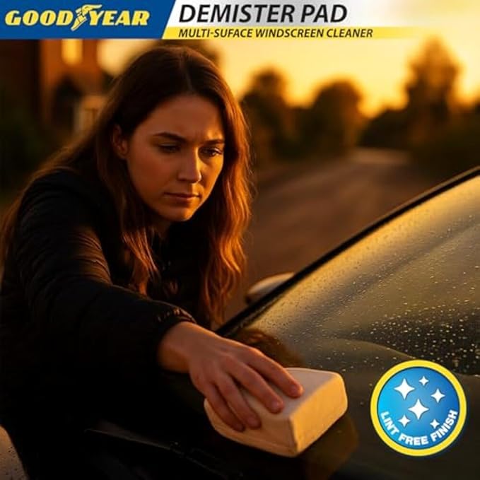 Goodyear 902540 Car Windscreen Demister Pad Micro Fibre Sponge for Mirror Window Glass Fog Remover
