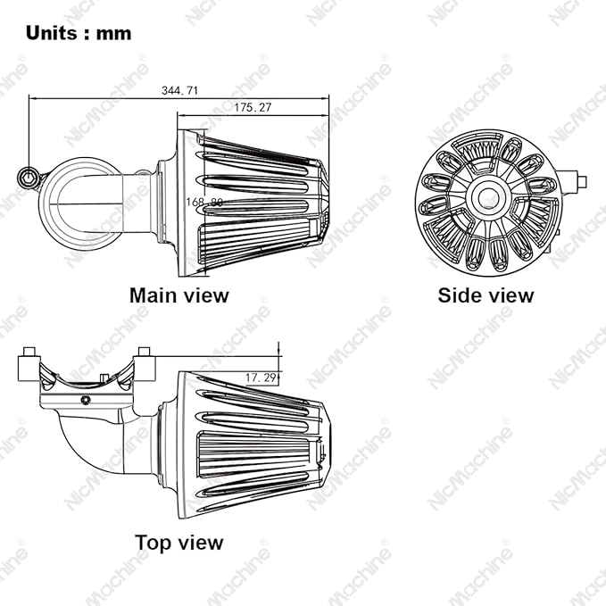 Big Sucker cone Air filter intake for harley air Cleaner Sportster Softail fatboy heritage dyna touring street road king Glide (Deep style -Chromed, Type A : For Sportster XL models)