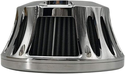Harley Air Cleaner Motorcycle Filter Intake CNC Cut Kit Chrome for Models Touring Street Glide 2008-2016 Softail 2016-2017 (Chrome, Fitment - C)