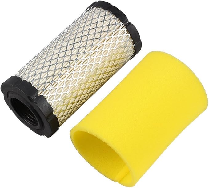2 Pack 796031 Air Filter Pre-Cleaner Set Compatible with Briggs Stratton 594201 591334 797704 Air Cleaner Cartridge, Lawn Mower Air Filter, Plus Foam Pre Filter