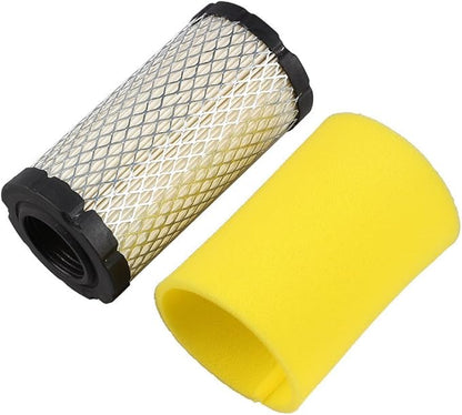 2 Pack 796031 Air Filter Pre-Cleaner Set Compatible with Briggs Stratton 594201 591334 797704 Air Cleaner Cartridge, Lawn Mower Air Filter, Plus Foam Pre Filter