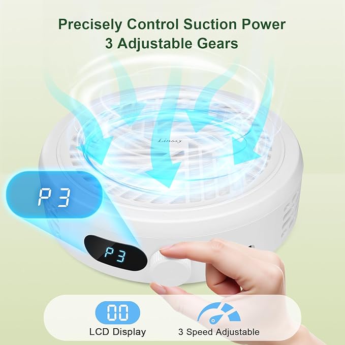 Nail Dust Collector,Compact & Quiet Manicure Vacuum with 2 Filters & Dust Brush for Acrylic Nail Filing,Polishing & Nail Dust Removal,Ideal for Home Salon & Mobile Nail Techs