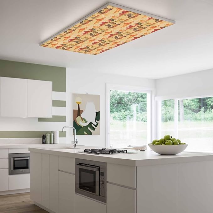 Tropical Plant Cactus Fluorescent Light Covers 3 Pack Western Cowboy Horse Sunset Desert Ethnic Magnetic Fluorescent Ceiling Lights Filters for Office Classroom Home Drop Ceiling 4x2 Feet