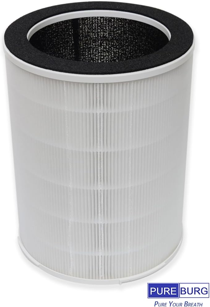 PUREBURG KJ-510B True HEPA Replacement Filter Compatible with Kokofit KJ-510B Air Purifier, H13 4-Stage Filtration Activated Carbon Air Clean Dust VOCs Odor PM2.5 Smoke
