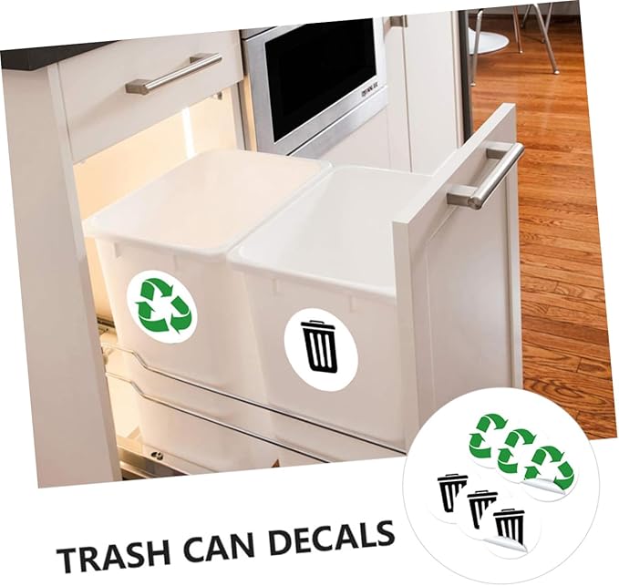 6 Sheets Self-Adhesive Garbage Classification Label Stickers for Waste Sorting Trash Can Decals for Home and Office Use Easy to Apply Waste Container Stickers