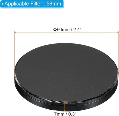 PATIKIL 58mm Lens Cap, Camera Lens Cap Cover Universal Lens Filter Stack Cap Front Metal Protective Case Cover with Cleaning Cloth for Photography Camera Filter