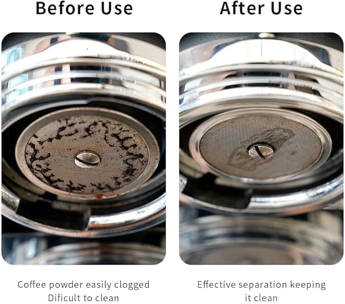 watchget 51 Espresso Puck Screen - 0.8mm Thickness Espresso Screen Double-layer Lower Shower Screen with Magnetic Nail - Metal Reusable Filter for 51mm Protafilter Basket Stainless Steel Coffee Filter