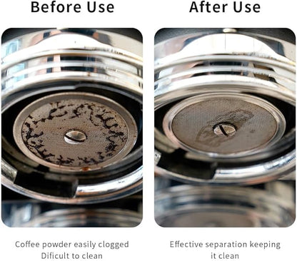 watchget 51 Espresso Puck Screen - 0.8mm Thickness Espresso Screen Double-layer Lower Shower Screen with Magnetic Nail - Metal Reusable Filter for 51mm Protafilter Basket Stainless Steel Coffee Filter