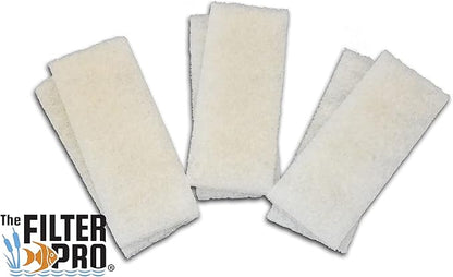 Cut Replacement Compact Skimmer Mat - Beige Coarse Filter Media to Fit Popular Brands, Made in USA (6" x 15" x 1.25" Thick 2 Pack - 3 Sets)