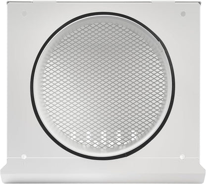Vent Systems 6" Inch Air Supply Vent Cover with Rubber Gasket - White Galvanized Steel - Robust Weatherproof Outdoor Air Intake Box - Duct or Surface Mounting - Rain and Snow Protection