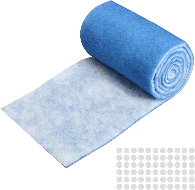 Air Vent Filters Roll, 12" x 120" Cut to Size Air Filters with 66PCS Hook&Loop Fasteners (50+ Filters), MERV 8 Triple Filtration Vent Filter Material for Home Floor, Ceiling, HVAC, AC(12x120 inch)