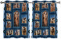 2 Panel Kitchen Cafe Curtains, Desert Camels Sunlight Filtering Nature Air Through, Home Decor Window Covering Tier Curtains for Bedroom Living Room Wildlife Brown Animals Blue Geometric
