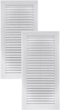 Vent Systems 4" x 11" Inch (Opening Dimensions) - Pack of 2 - Plastic White Soffit Vent Cover - Flat Rectangular Air Vent Grille - Air Vent Deflector - HVAC 6" x 12" Inch (Overall Dimensions)