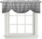 Grey Ombre Wooden Tie Up Valance Curtains for Windows, Kitchen Curtains Window Shades, Farmhouse Retro Gray Wood Gradient Light Filtering Roman Curtain Valances for Bedroom/Bathroom/Cafe 60"x18"