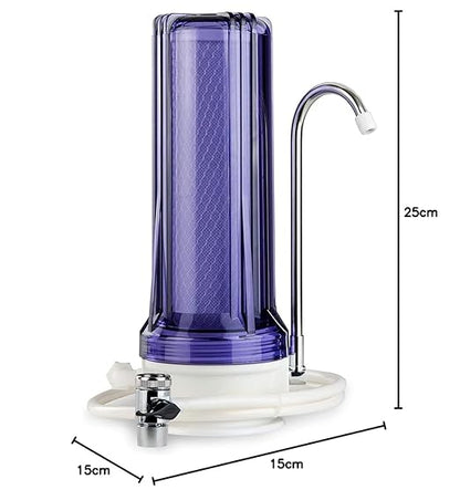iSpring CKC1C Countertop Drinking Water Filtration System with Carbon Filter, 2.5" x 10", Clear