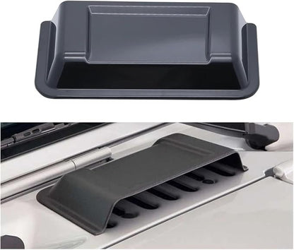 Black Air Intake Caps Dust Rain Cover Compatible For Jeep Compatible For Wrangler JK 2007-2017 ABS Hood Scoop Vent Cover 1 PCS