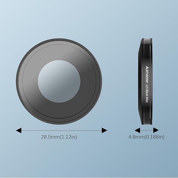 AMAZEAR Black Diffusion 1/4 Filter for Insta360 GO Ultra Accessories Pro Mist Style Lens Filter to Soften Skin & Create Cinematic Glowing Highlights, Reduce Harsh Contrast, HD Optical Glass