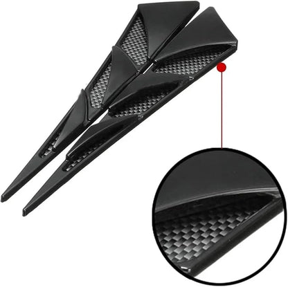 2Pcs Universal Black Cars Auto Vehicle Tuning Air Flow Intake Scoop Bonnet Vent Cover Hood Trim Decoration Exterior Accessories