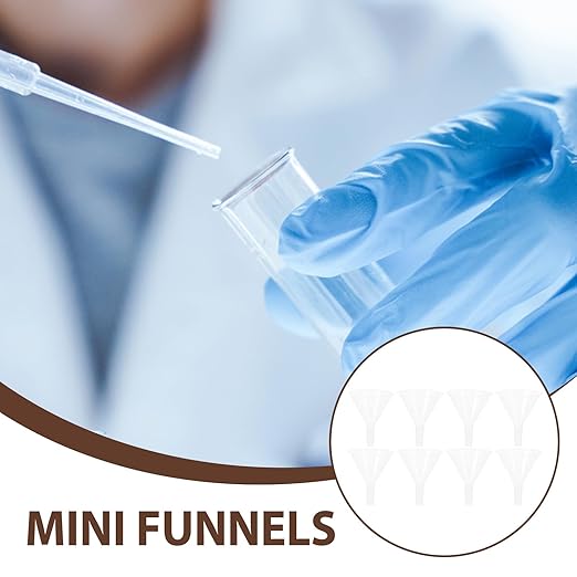 Veemoon 20pcs Short Stem Lab Funnels 60mm for Scientific Liquid Filling, Classroom and Laboratory Use, Chemical Filter Funnel Set