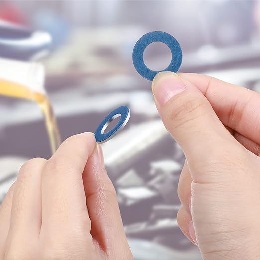 Mudder 200 Pieces Aluminum Engine Transmission Fluid Oil Crush Washers Drain Plug Gaskets, Compatible with Toyota, Scion Part 90430-12031