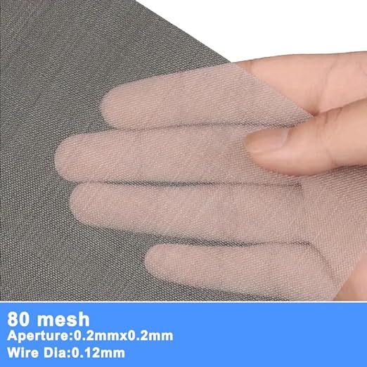 304 Stainless Steel Mesh Screen#80Mesh -Size:15.7"x47.2"(40x120cm), for Home, Garden and Farm. Window or Door Filter, Guards Against Pests Like Mice, Snakes, and Rodents. Easy to Cut and Install.