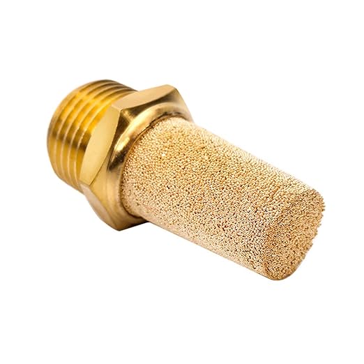 Beduan 3 Pcs Pneumatic Brass Exhaust Muffler Filter, 1/2" Male Thread Hex Sintered Silencer Air Line Fitting