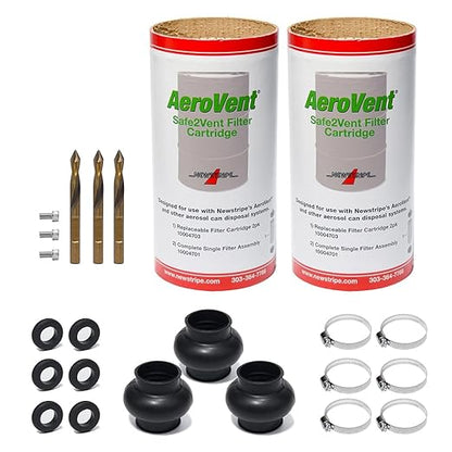 AeroVent 3X Maintenance Kit (Part# 10004734) | for AeroVent 3X Aerosol Can Disposal System | Includes Safe2Vent Filters & Spark Resistant Puncture Points | Made in USA