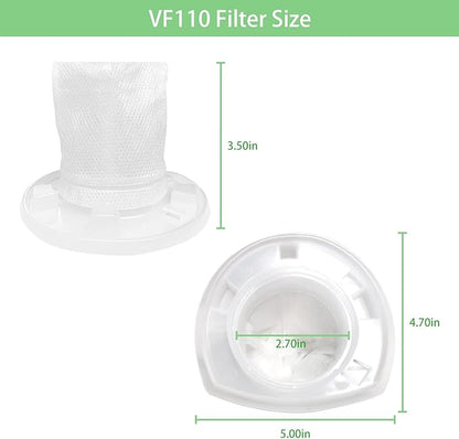 VF110 Filter, 6 Pack Replacement Vacuum Filters for Black & Decker VF110 Cordless Vacuum CHV1210, CHV1410, CHV1410B, CHV1410L, CHV1410L32, CHV1510, CHV9610, BDH2000L, 90558113-01