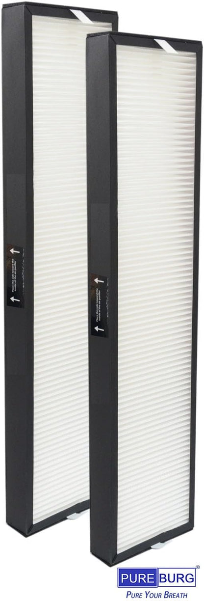 PUREBURG 182550 Replacement Filter Compatible with Bionair BAP536UV-U Air Purifier, 2-Pack H13 HEPA Activated Carbon Pre-Filters For Air Clean Dust VOCs Odor