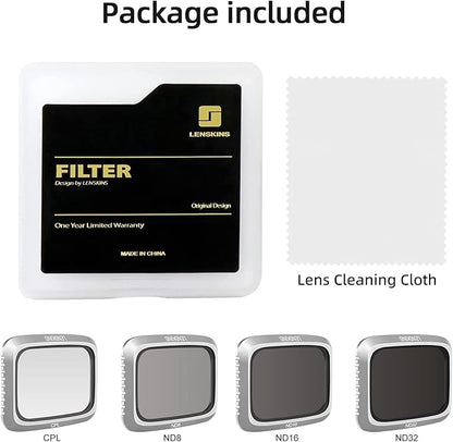 ND Filters for DJI Air 2S Drone, 4-Pack ND8 ND16 ND32 CPL Filter Set Compatible with DJI Air 2S Accessories, Neutral Density and Circular Polarizer Lens Filter Kit Lens Protector