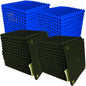 96 Pack Blue/black Absorb the echo Acoustic Foam Panel Wedge Studio Soundproofing Wall Tiles 12" X 12" X 1"