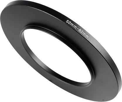 52-82mm Metal Step-Up/Down Ring Adapter Compatible with Mirrorless Cameras DSLR Lens, UV CPL ND Filter Thread Converter, Black